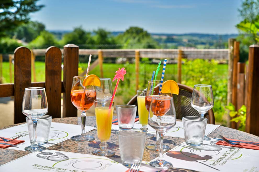 Terrasse du restaurant avec vue sur la Nature