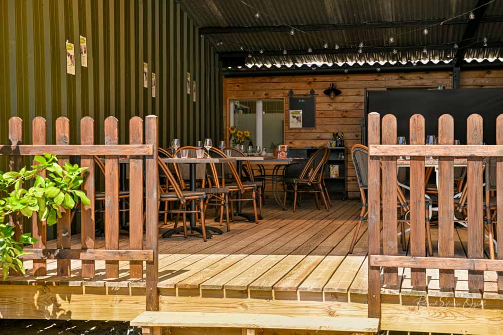 Terrasse du restaurant proche des Herbiers en Vendée